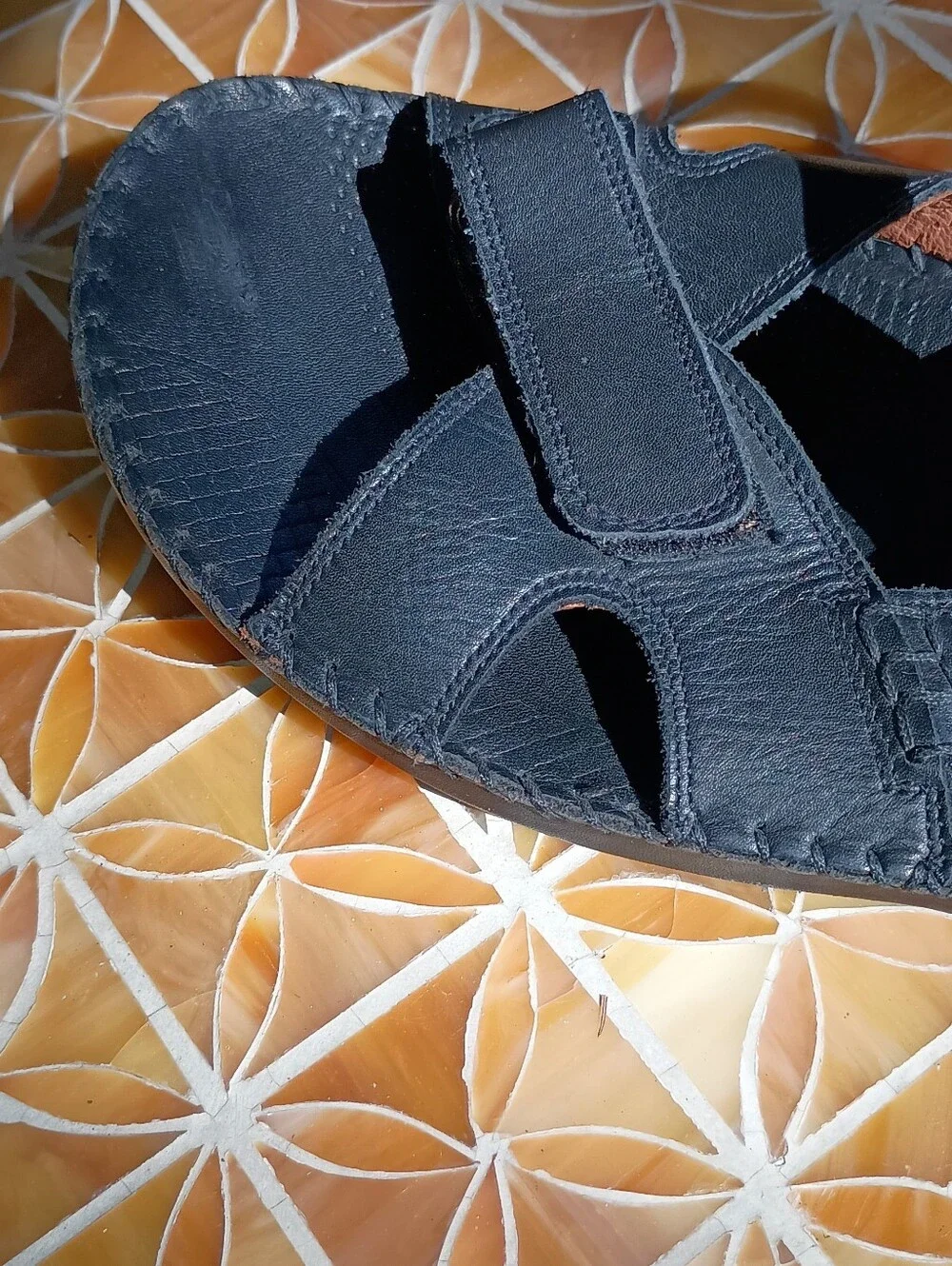 PIKOLINOS Black Leather Men's Sandals Size 45